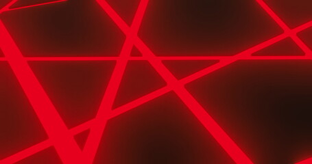 Image of glowing red formation of mesh lines moving on seamless loop