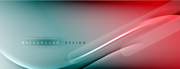 Abstract background - lines composition created with lights and shadows. Technology or business digital template. Trendy simple fluid color gradient abstract background with dynamic