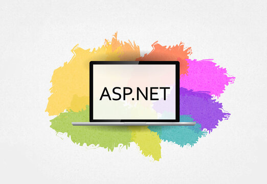 asp.net  programming language.  word asp.net on laptop