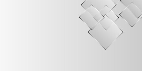 Obraz premium Abstract geometry background, white and silver background
