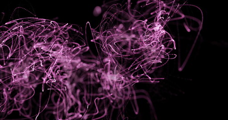 Purple lights trails moving against black background
