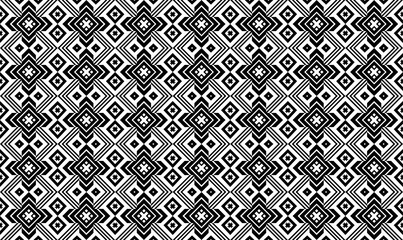 Seamless pattern repeating design with geometric shapes.