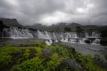 Wide Waterfalls at  Bhandardhara, Maharashtra, India