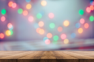 3D rendering, wooden top table on isolate light and blurred background 