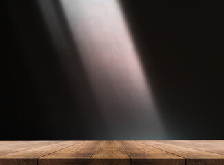 3D rendering, wooden top table on isolate light and blurred background 