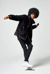 Young happy male model wear black velvet jacket