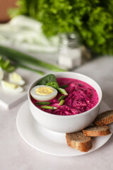 Cold beetroot soup with kefir