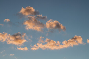 clouds at sunset on blue sky