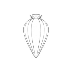 Kvevri or Qvevri, Georgian traditional wine making clay vessel hand drawn vector illustration. Ancient Georgian clay pottery for wine outline graphic. Part of set.