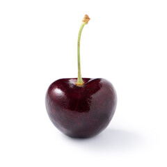Beautiful and delicious cherry fruit isolated on white table background.