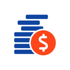 Coins stack glyph icon vector. Finances sign