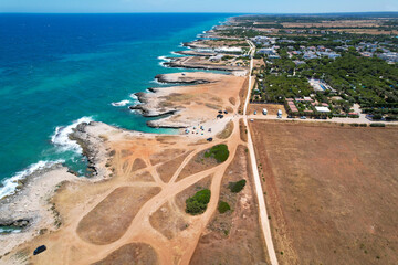 Costa Merlata, Ostuni photographed with drone from above. It offers one of the most beautiful...