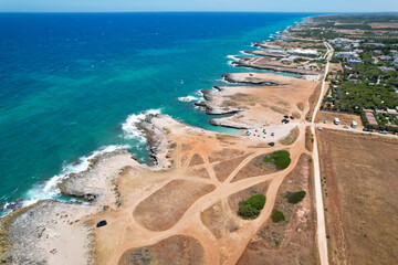 Costa Merlata, Ostuni photographed with drone from above. It offers one of the most beautiful...
