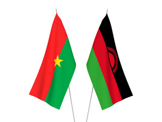 Obraz premium Burkina Faso and Malawi flags