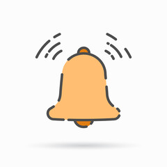 Notification icon template. Bell illustration