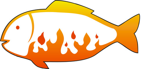 illustration of a grilled fish
