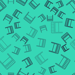 Fototapeta premium Black line Football goal icon isolated seamless pattern on green background. Vector