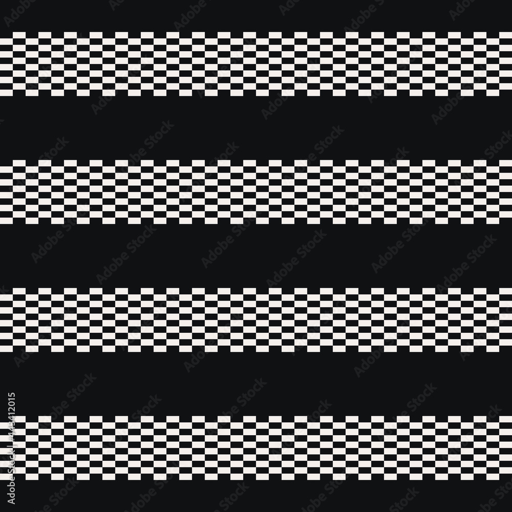 Poster black checker lines and black background. vector black and checker stripes.