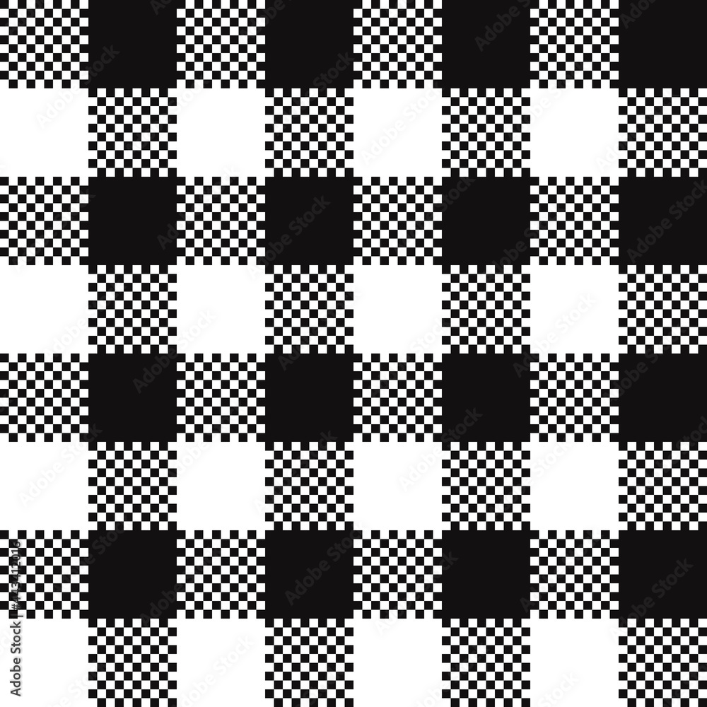 Poster checkered and black squares tartan. vector simple plaid pattern.
