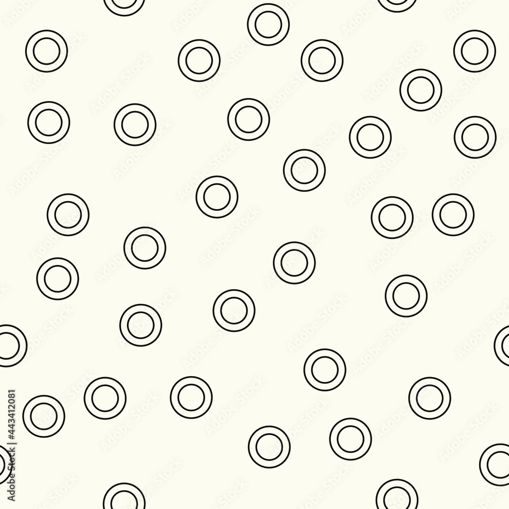 Poster simple rings pattern. seamless vector rings and white background.