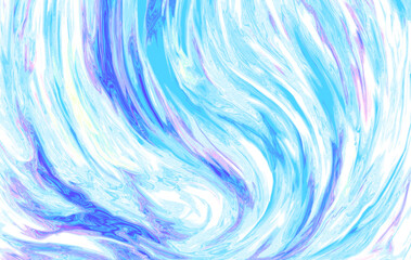 背景素材　水彩絵具のマーブル模様　青