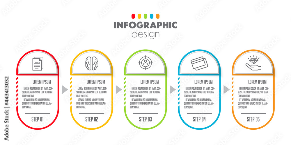 Aufkleber vector infographic timeline template design element. template for presentation with concept business