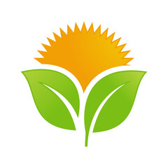 nature sun logo template vector icon