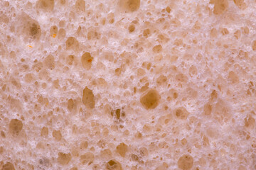 Wheaten white bread loaf texture, close-up macro shot
