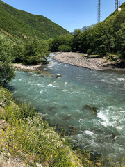 waterfall in the mountains