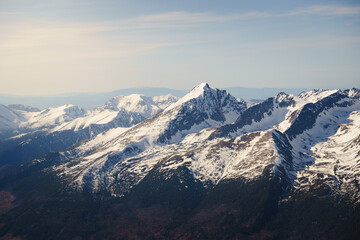 Landscape view on Kriváň peak in the High Tatras mountains. The icon on Slovakia.