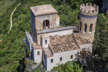 Pepoli castle in Erice, small town in Trapani region of Sicily in Italy © Fotokon