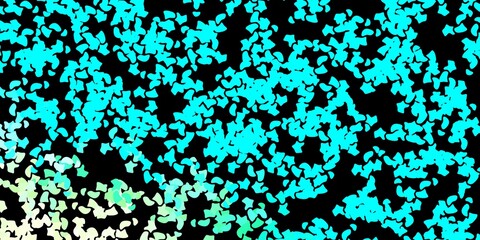 Dark blue, green vector background with random forms.