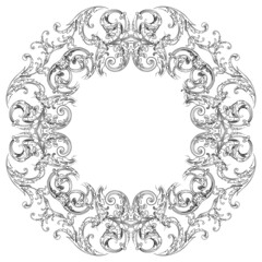 Classic decorative elements in a round frame,Decorative rosette
