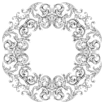 Classic decorative elements in a round frame,Decorative rosette