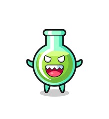 illustration of evil lab beakers mascot character