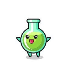 naughty lab beakers character in mocking pose