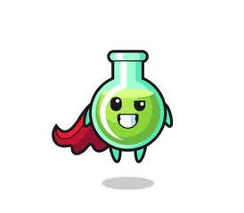 the cute lab beakers character as a flying superhero