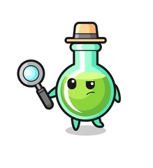 lab beakers detective character is analyzing a case