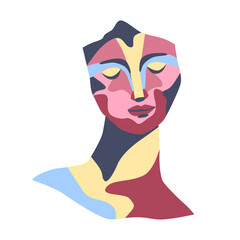 Abstract portrait of sculpture. Modern Art. Vector illustration
