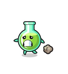 illustration of the lab beakers running in fear