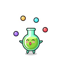 the lab beakers circus cartoon juggling a ball