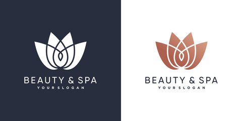 Fototapeta na wymiar Beauty and spa logo with beauty lotus concept Premium Vector part 4