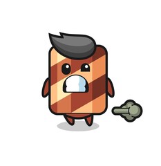 the illustration of the wafer roll cartoon doing fart
