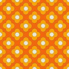 Floral seamless pattern in the style of the 70s. Vintage Digital paper with flowers . Vector illustration-Hippie style