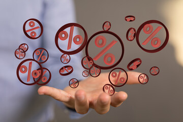 Interest rate financial and mortgage rates concept.