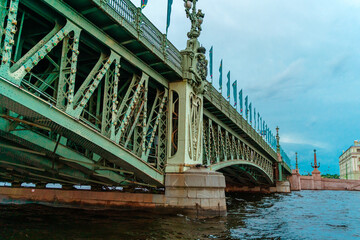 Metal structures of the bridge in St. Petersburg