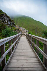 Fototapeta premium Landscape photography of mountains and bridge