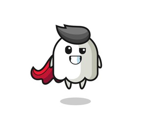 the cute ghost character as a flying superhero