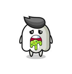 the cute ghost character with puke