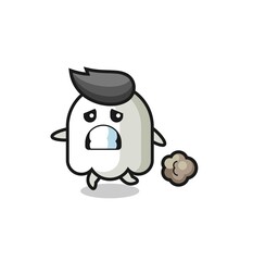 illustration of the ghost running in fear